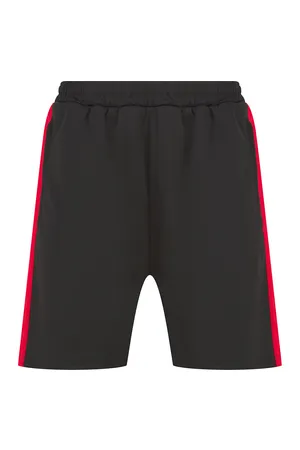 Adults Knitted Shorts With Zip Pockets Black / Red