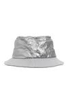 Crinkled Paper Bucket Hat Silver