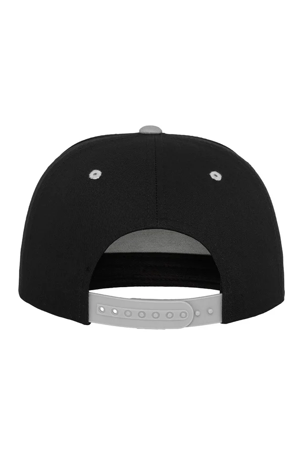 Classic 5 Panel Snapback Cap Black / Silver