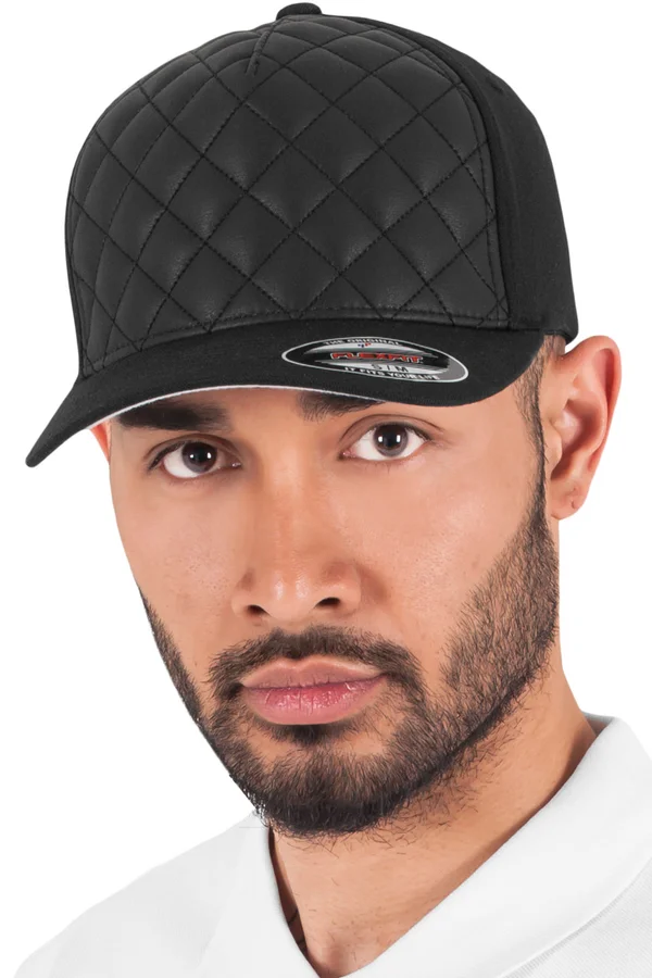 Diamond Quilted Flexfit Cap Black