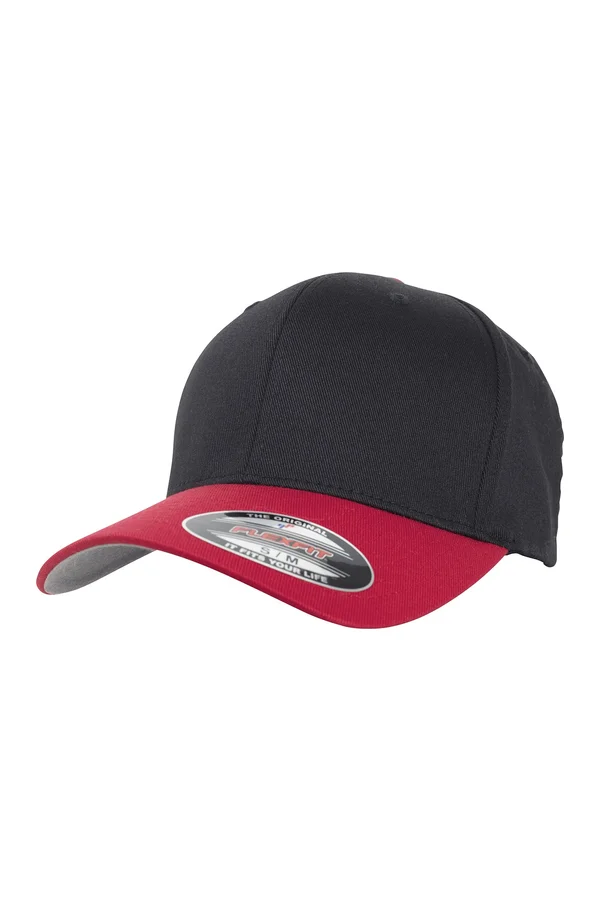 Flexfit Wooly Combed 2-Tone Cap Black / Red