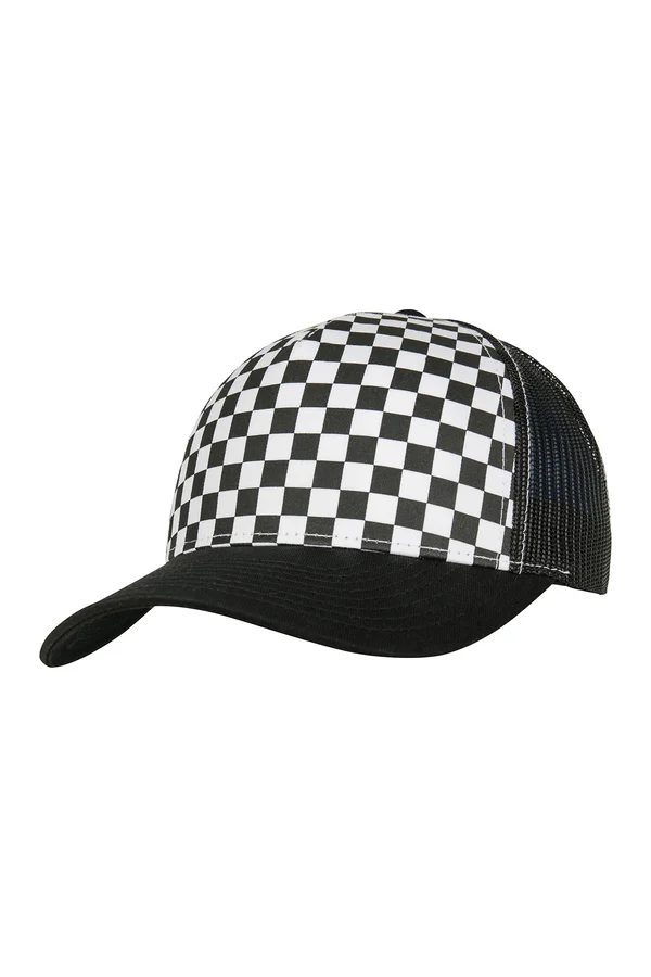 Checkerboard Retro Trucker Black / White