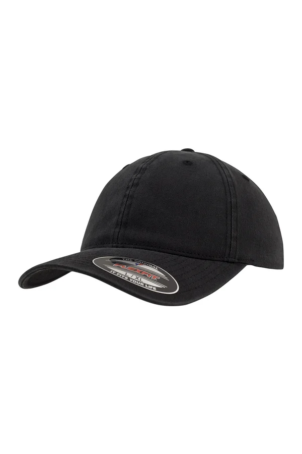 Garment Washed Cotton Dad Hat Black