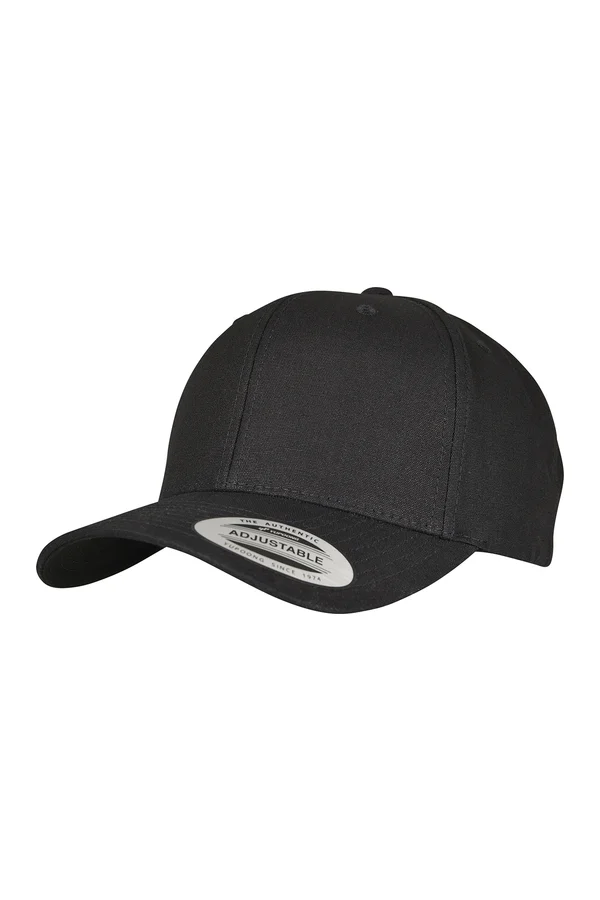 6-Panel Curved Metal Snap Cap Black