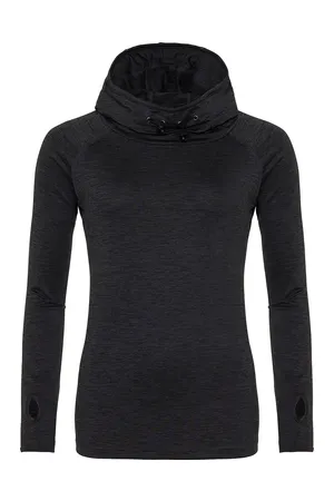 Women´s Cool Cowl Neck Top Black Slate Melange