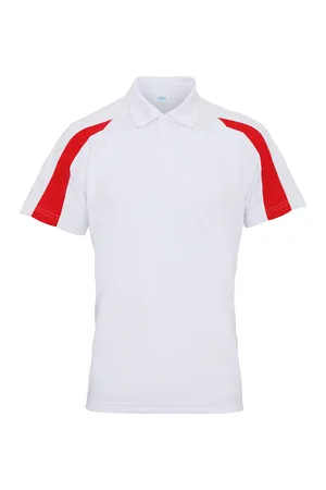 Contrast Cool Polo Arctic White / Fire Red