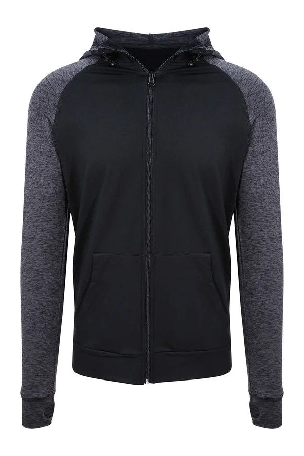 Men´s Cool Contrast Zoodie Black / Black Slate Melange