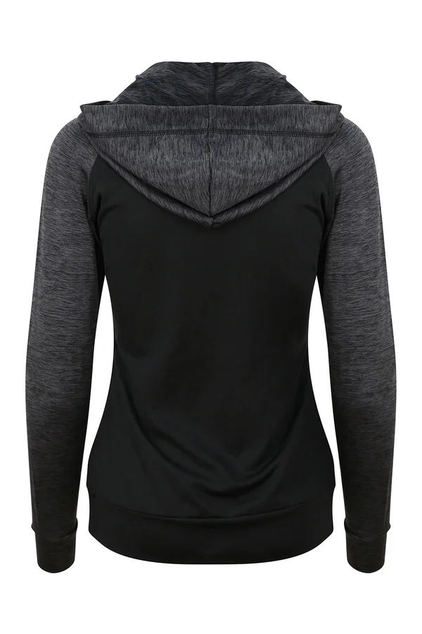 Women´s Cool Contrast Zoodie Black / Black Slate Melange