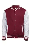 Varsity Jacket Burgundy / Heather Grey