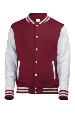 Varsity Jacket Burgundy / Heather Grey