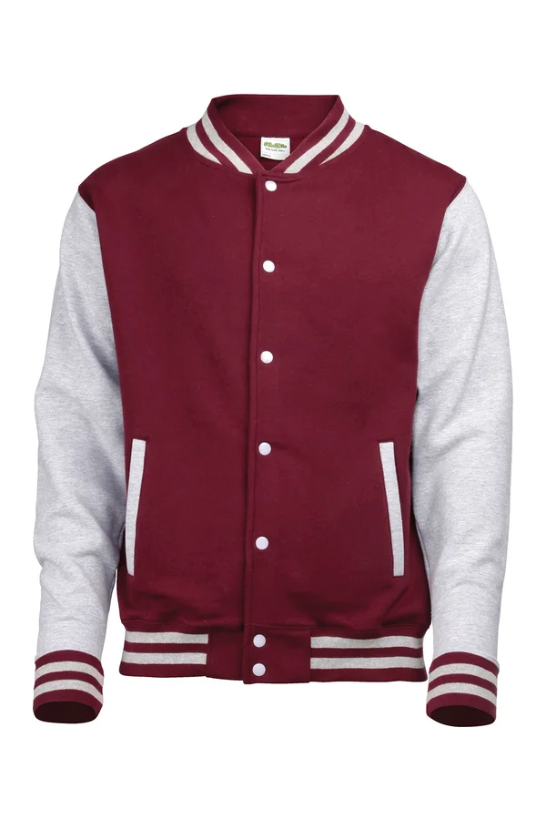 Varsity Jacket Burgundy / Heather Grey