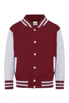 Kids´ Varsity Jacket Burgundy / Heather Grey