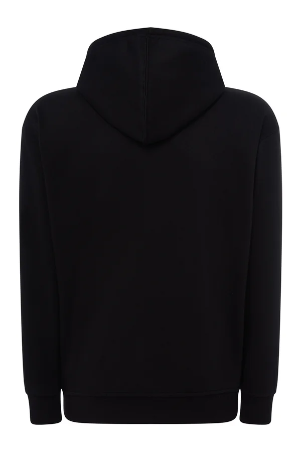 Zipped Hooded Sweater Black