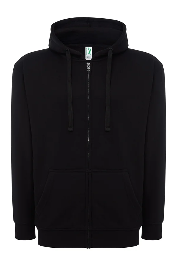Zipped Hooded Sweater Black