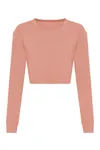Women´s Long Sleeve Cropped T Dusty Pink