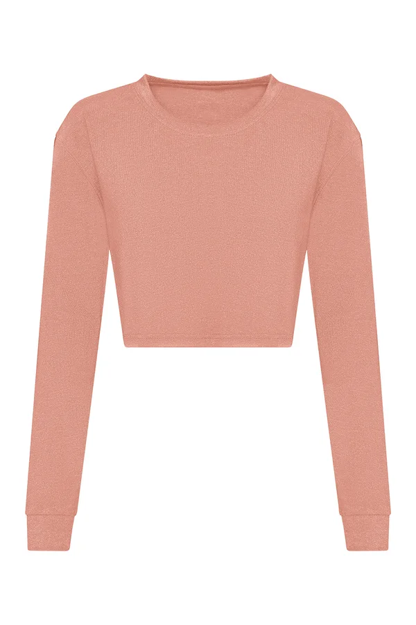 Women´s Long Sleeve Cropped T Dusty Pink