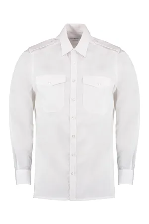 Men´s Tailored Fit Pilot Shirt Long Sleeve White