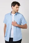 Men´s Slim Fit Workwear Oxford Shirt Short Sleeve Light Blue