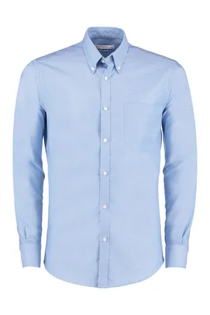 Men`s Slim Fit Workwear Oxford Shirt Long Sleeve Light Blue