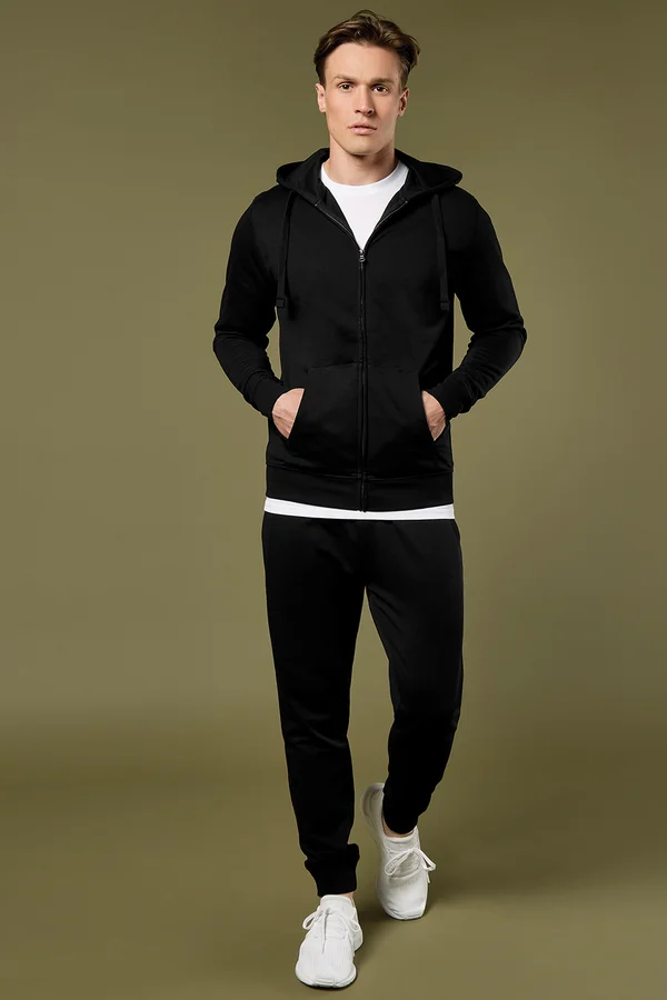 Regular Fit Superwash® 60° Zipped Hoodie Black