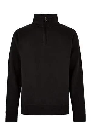 Regular Fit 1/4 Zip Sweatshirt Black
