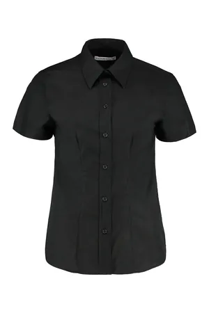Women´s Tailored Fit Workwear Oxford Shirt Short Sleeve Black