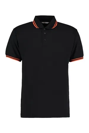 Classic Fit Superwash® 60º Tipped Collar Polo Black / Orange