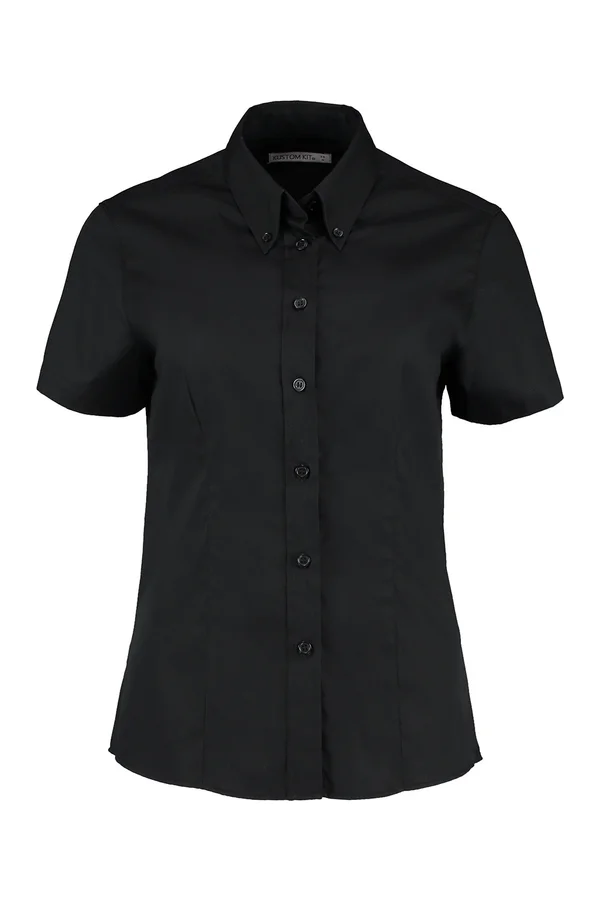 Women´s Tailored Fit Corporate Oxford Shirt Short Sleeve Black