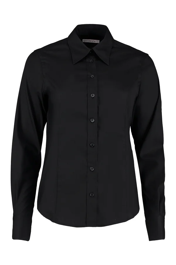 Women´s Tailored Fit Corporate Oxford Shirt Long Sleeve Black