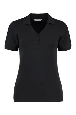 Regular Fit Comfortec® V Neck Polo Black