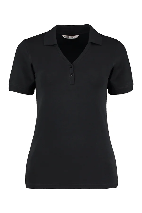 Regular Fit Comfortec® V Neck Polo Black
