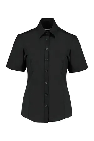 Women´s Tailored Fit Business Shirt Short Sleeve Black