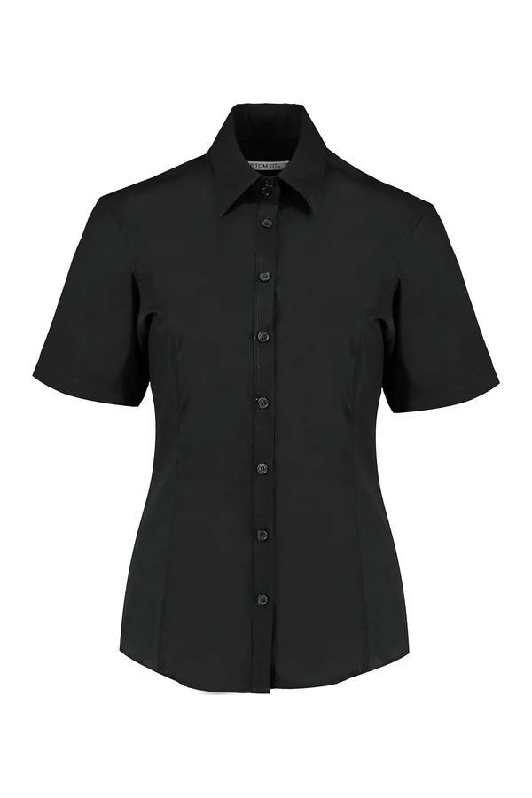 Women´s Tailored Fit Business Shirt Short Sleeve Black