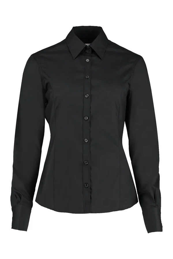 Women´s Tailored Fit Business Shirt Long Sleeve Black