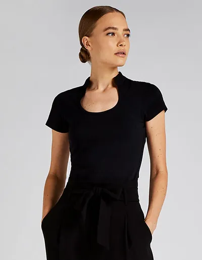 Women`s Regular Fit Keyhole Neck Top