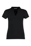 Women`s Regular Fit Mandarin Collar Top Black