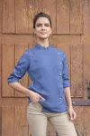 Damen Kochjacke Jeans-Style Vintage Blue (ca. Pantone 2108C)