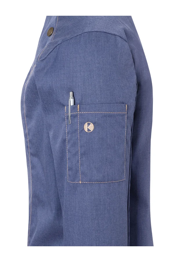 Damen Kochjacke Jeans-Style Vintage Blue (ca. Pantone 2108C)