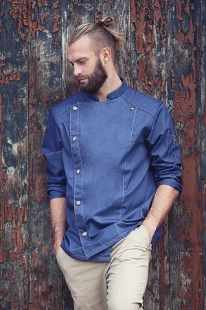 Kochjacke Jeans-Style Vintage Blue (ca. Pantone 2108C)