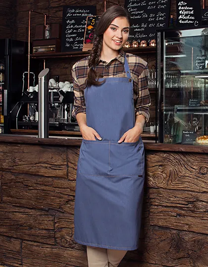 Bib Apron Jeans-Style With Pocket