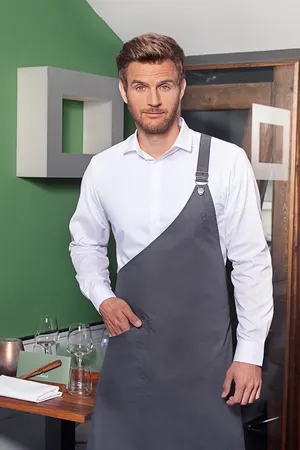 Asymmetrische Latzschürze Classic mit Tasche Anthracite (ca. Pantone 7540C)