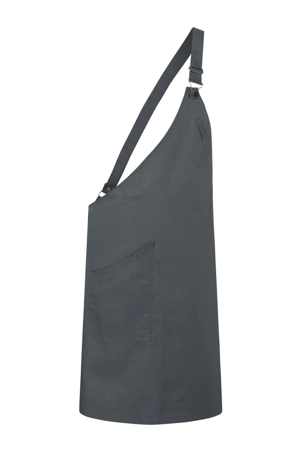 Asymmetrische Latzschürze Classic mit Tasche Anthracite (ca. Pantone 7540C)