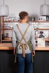 Latzschürze Urban-Look mit Kreuzbändern und Tasche Moss Green (ca. Pantone 4229C)