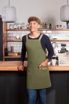 Latzschürze Urban-Look mit Kreuzbändern und Tasche Moss Green (ca. Pantone 4229C)