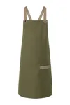Latzschürze Urban-Look mit Kreuzbändern und Tasche Moss Green (ca. Pantone 4229C)