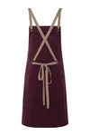 Latzschürze Urban-Nature mit Kreuzbändern und großer Tasche Aubergine (ca. Pantone 5185C)