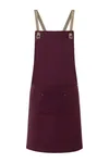 Latzschürze Urban-Nature mit Kreuzbändern und großer Tasche Aubergine (ca. Pantone 5185C)