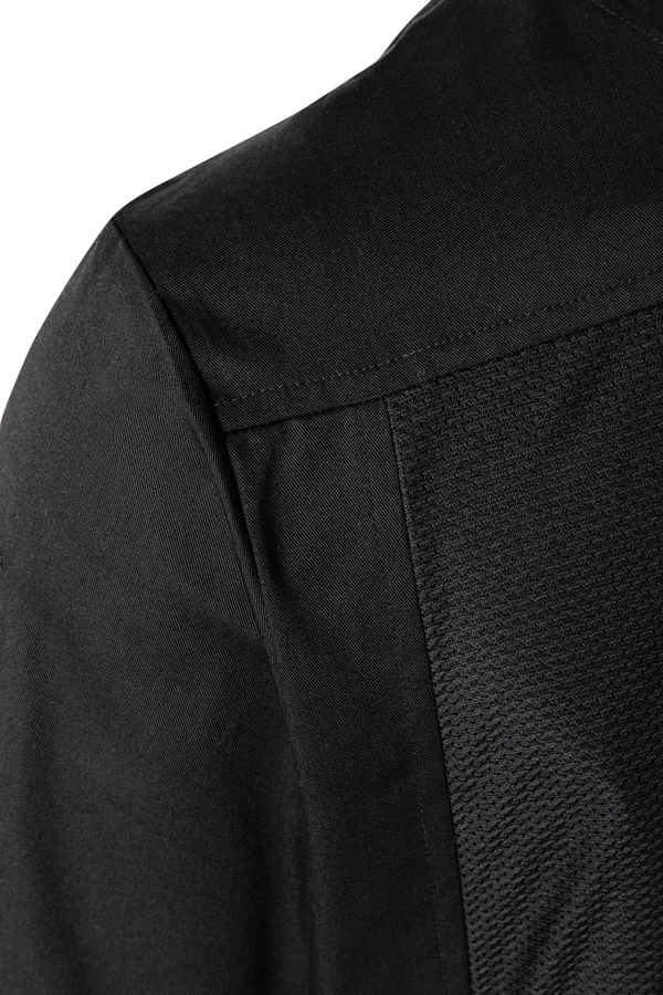 Langarm Überwurf-Kochhemd Basic Black (ca. Pantone 419C)