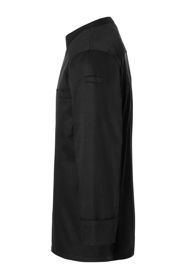 Langarm Überwurf-Kochhemd Basic Black (ca. Pantone 419C)