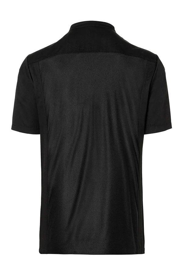 Kurzarm Überwurf-Kochhemd Basic Black (ca. Pantone 419C)